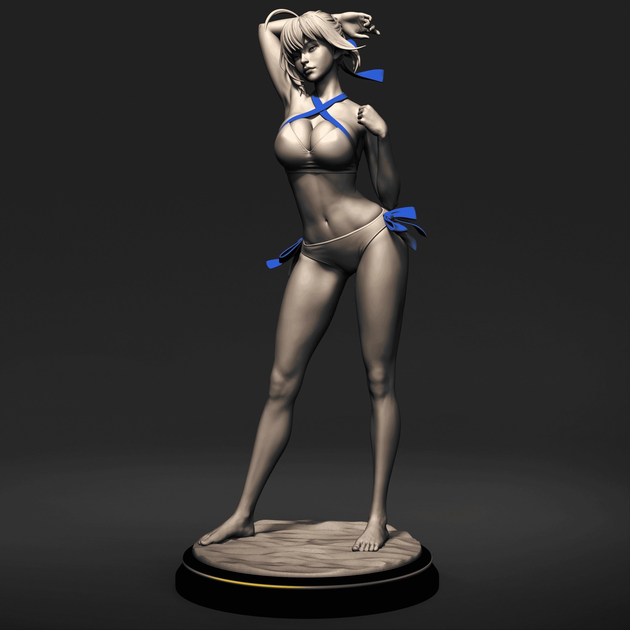 Fate Artoria Pendragon Saber Bikini Swimsuit 3D print model_1