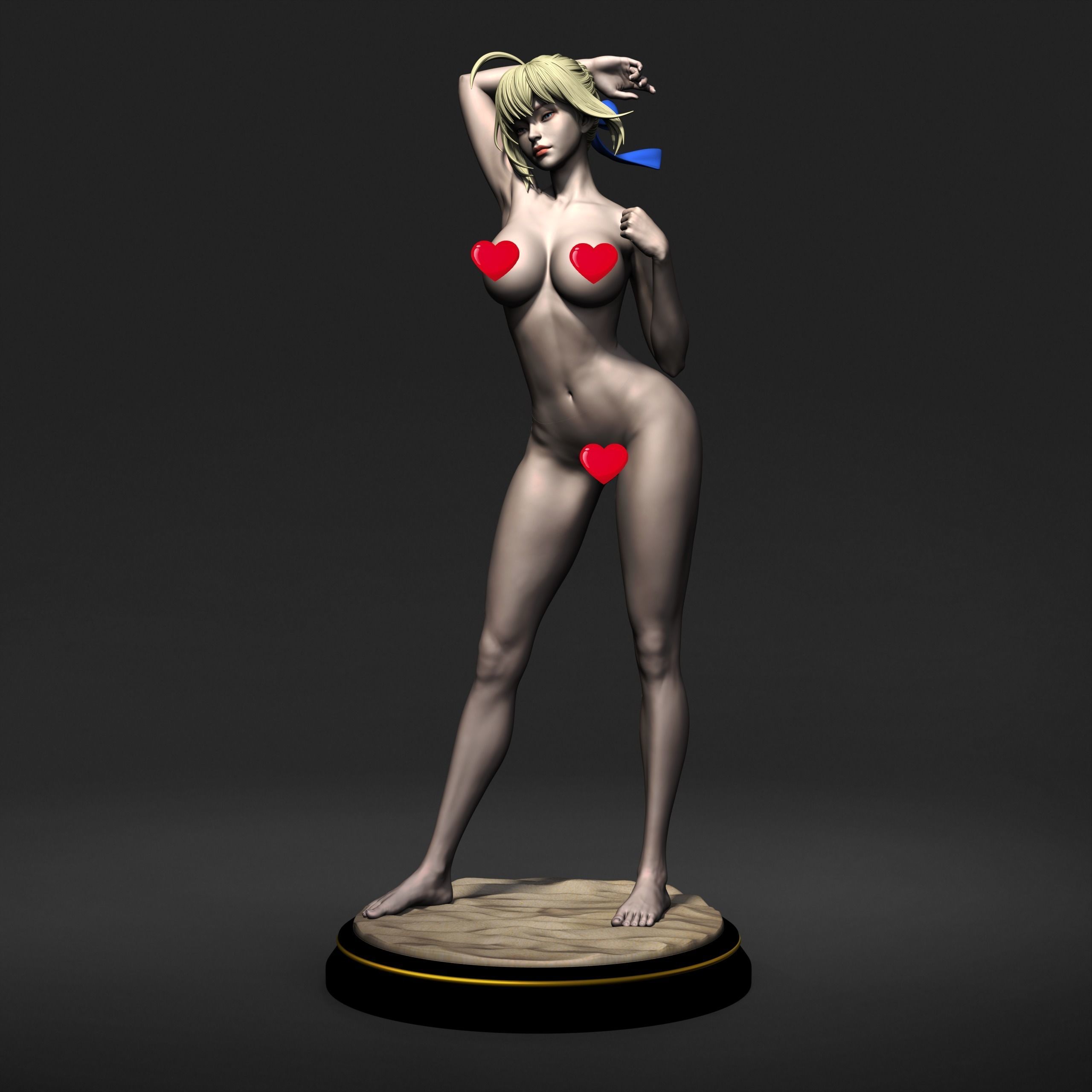 Fate Artoria Pendragon Saber Bikini Swimsuit 3D print model_2