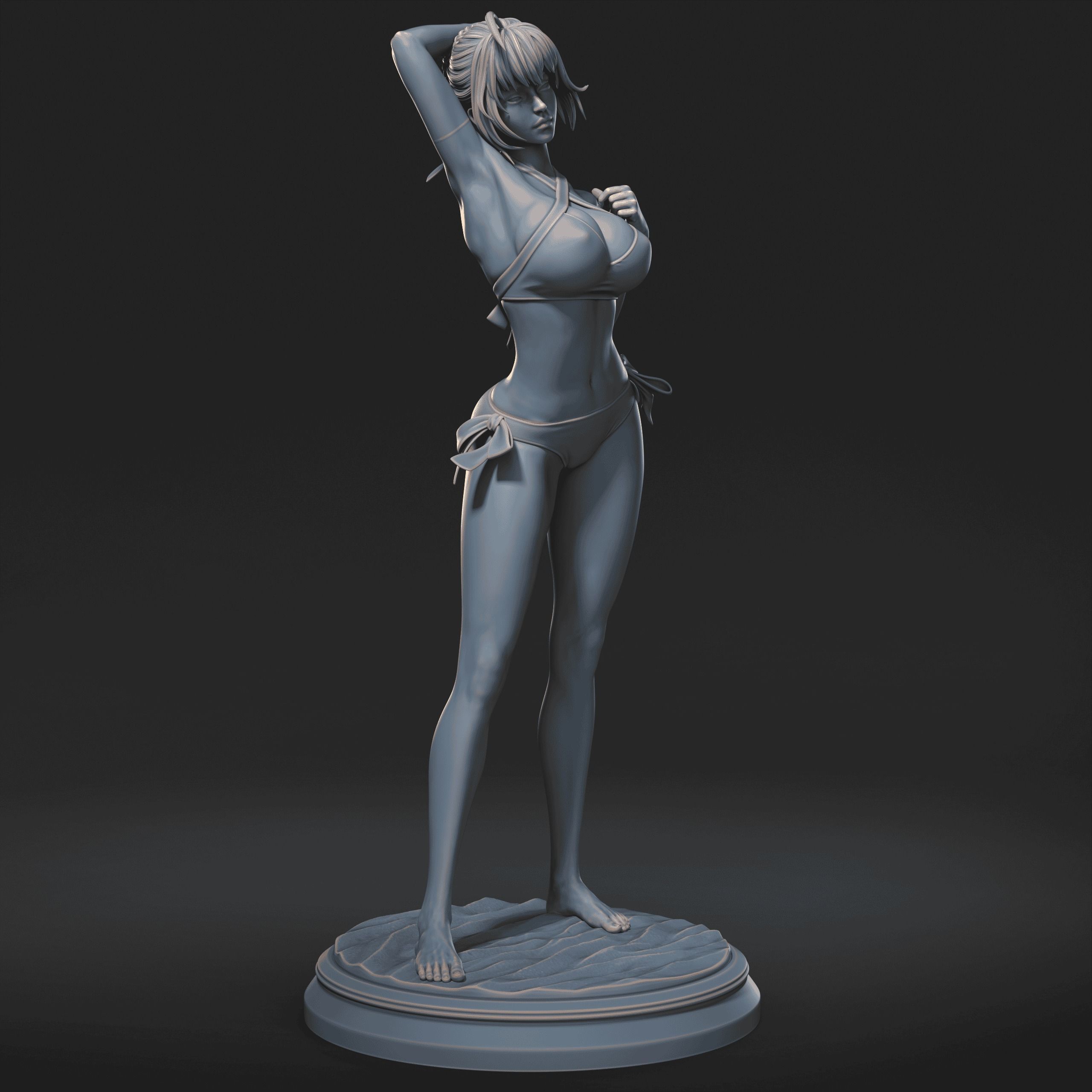 Fate Artoria Pendragon Saber Bikini Swimsuit 3D print model_8
