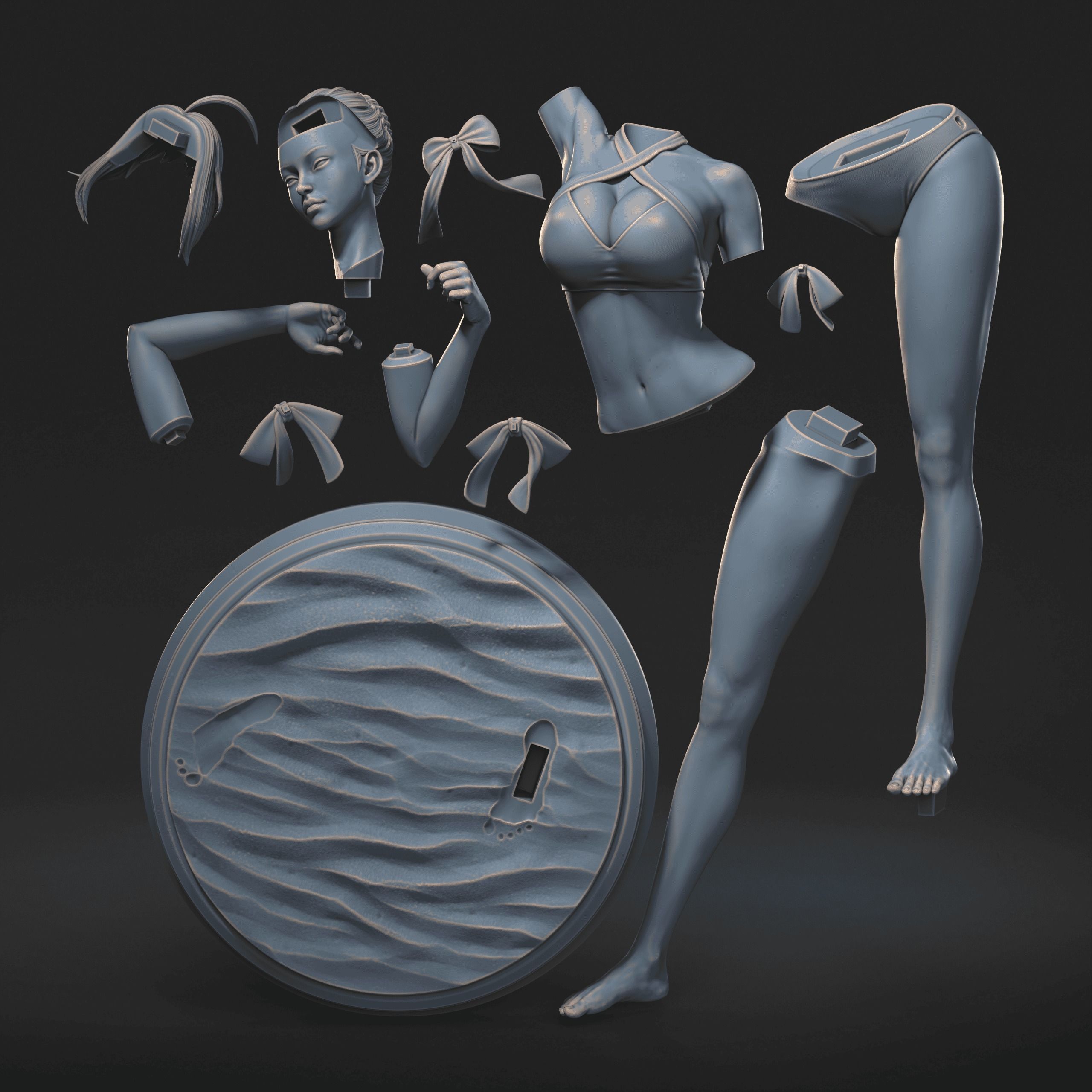 Fate Artoria Pendragon Saber Bikini Swimsuit 3D print model_17