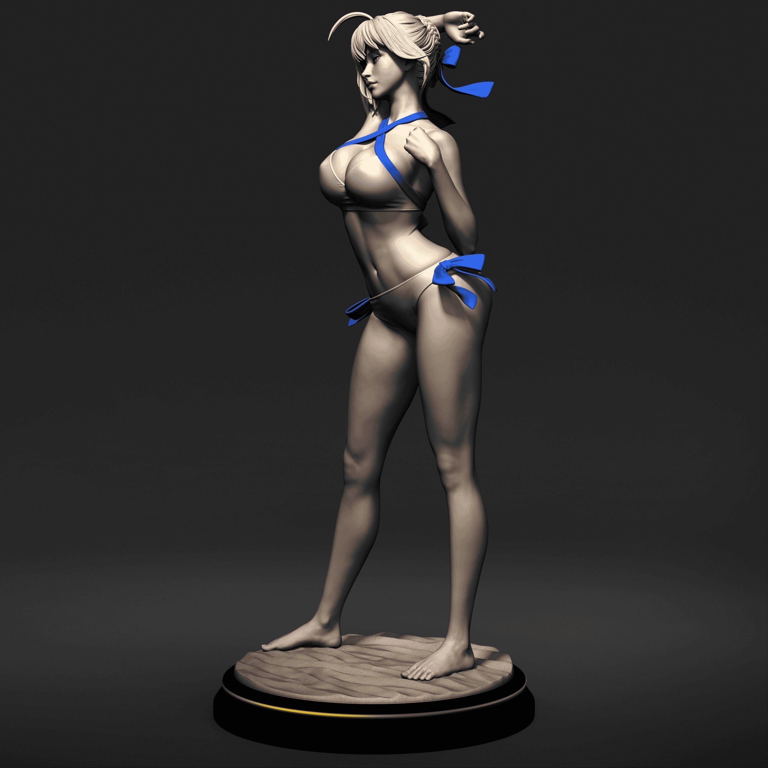 Fate Artoria Pendragon Saber Bikini Swimsuit 3D print model_3
