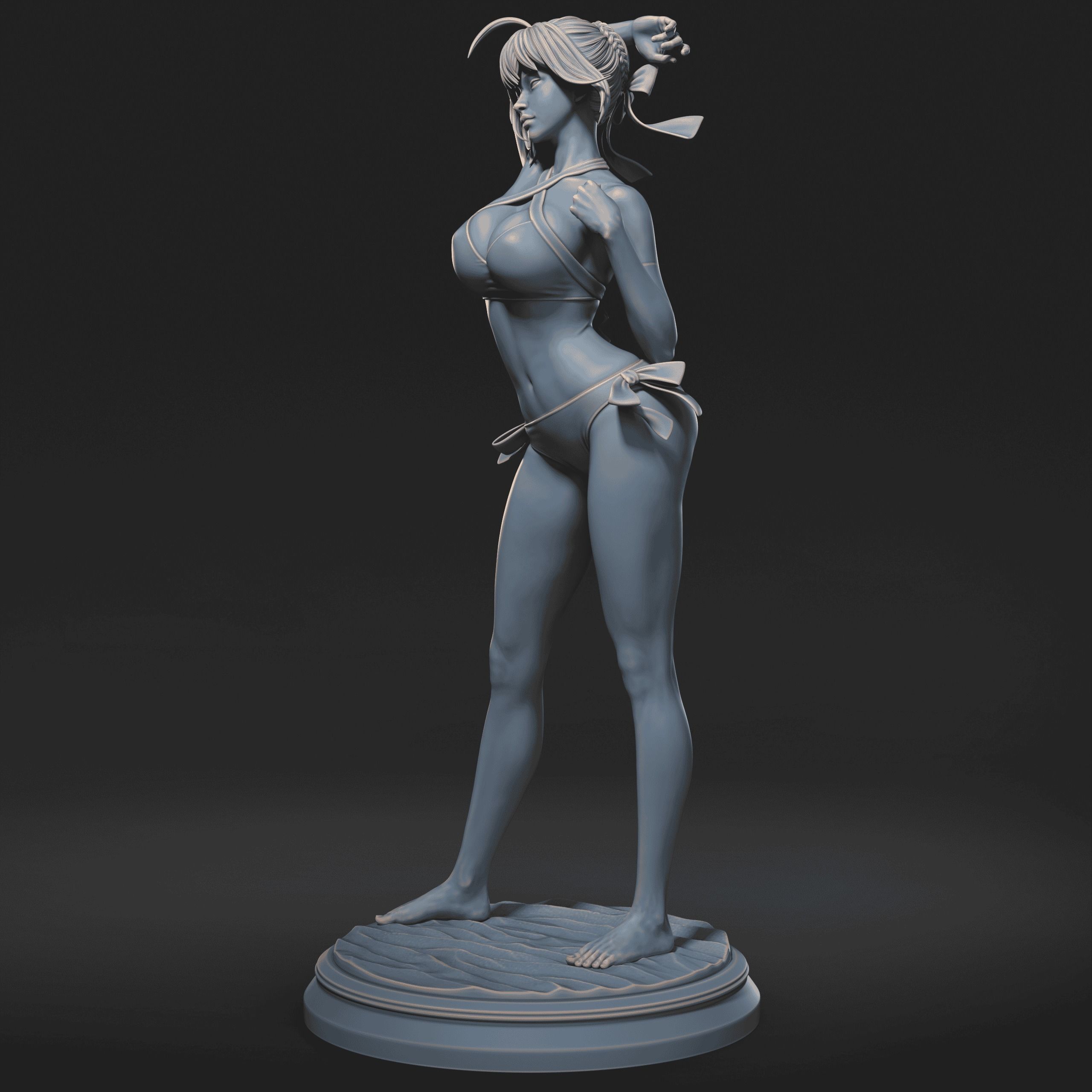 Fate Artoria Pendragon Saber Bikini Swimsuit 3D print model_11