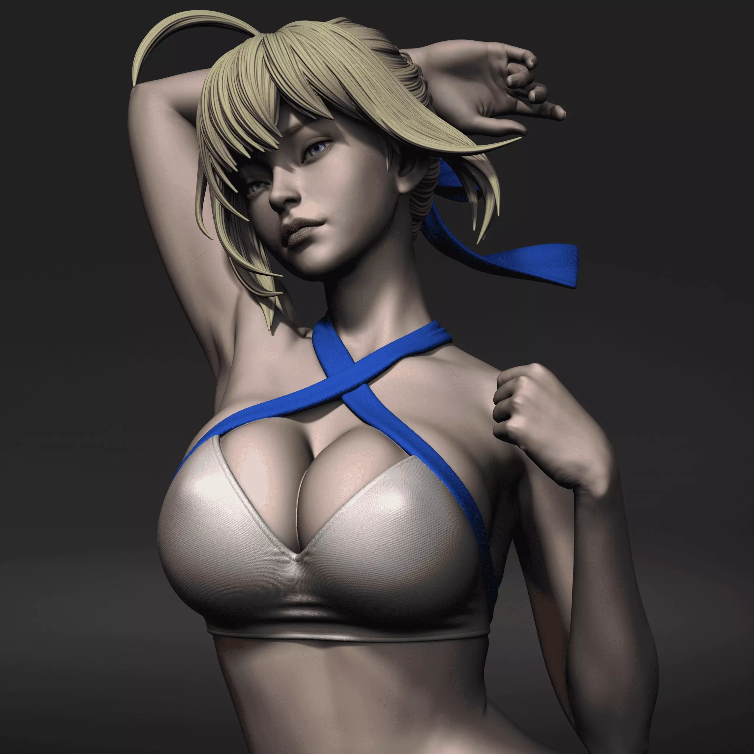 Fate Artoria Pendragon Saber Bikini Swimsuit 3D print model_0