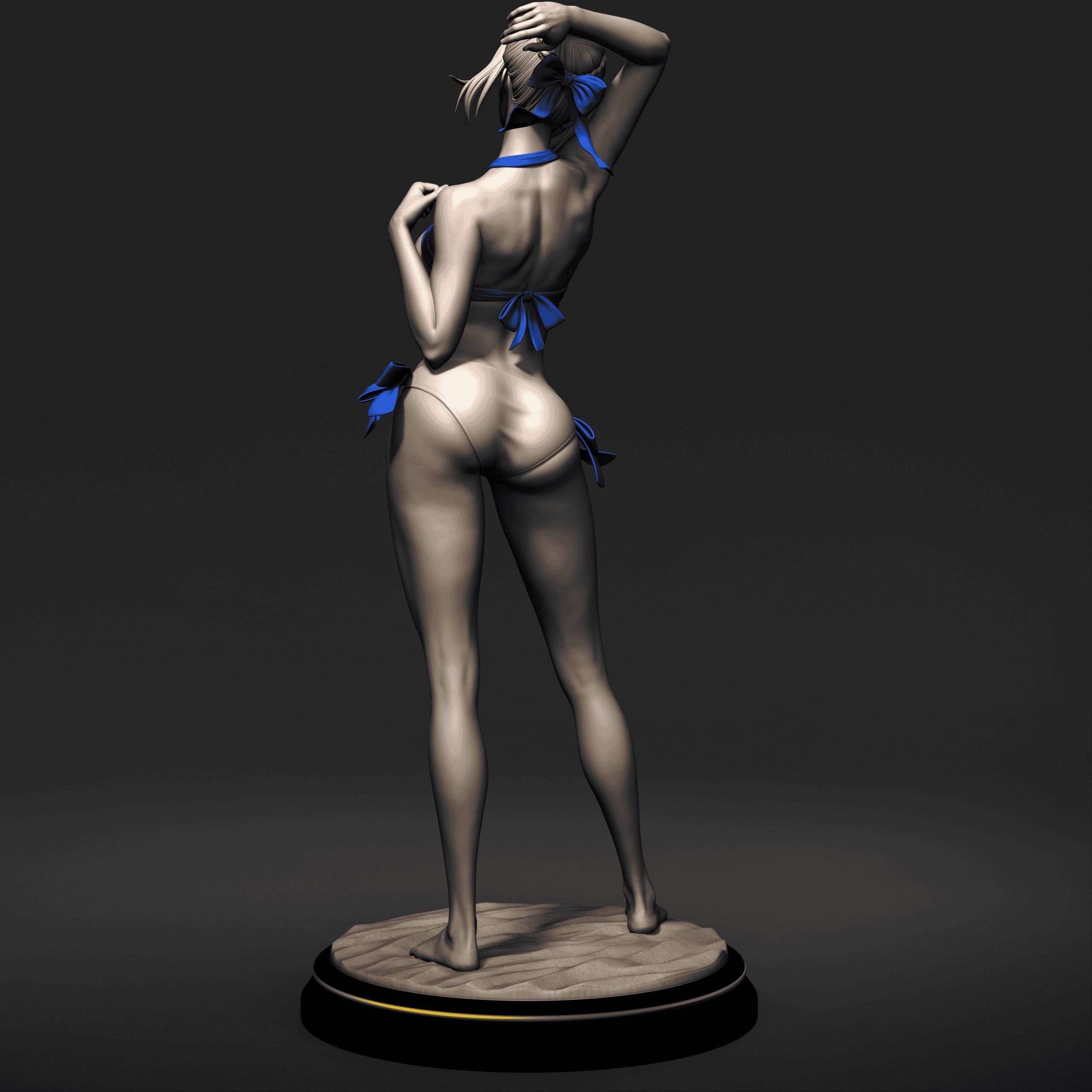 Fate Artoria Pendragon Saber Bikini Swimsuit 3D print model_4