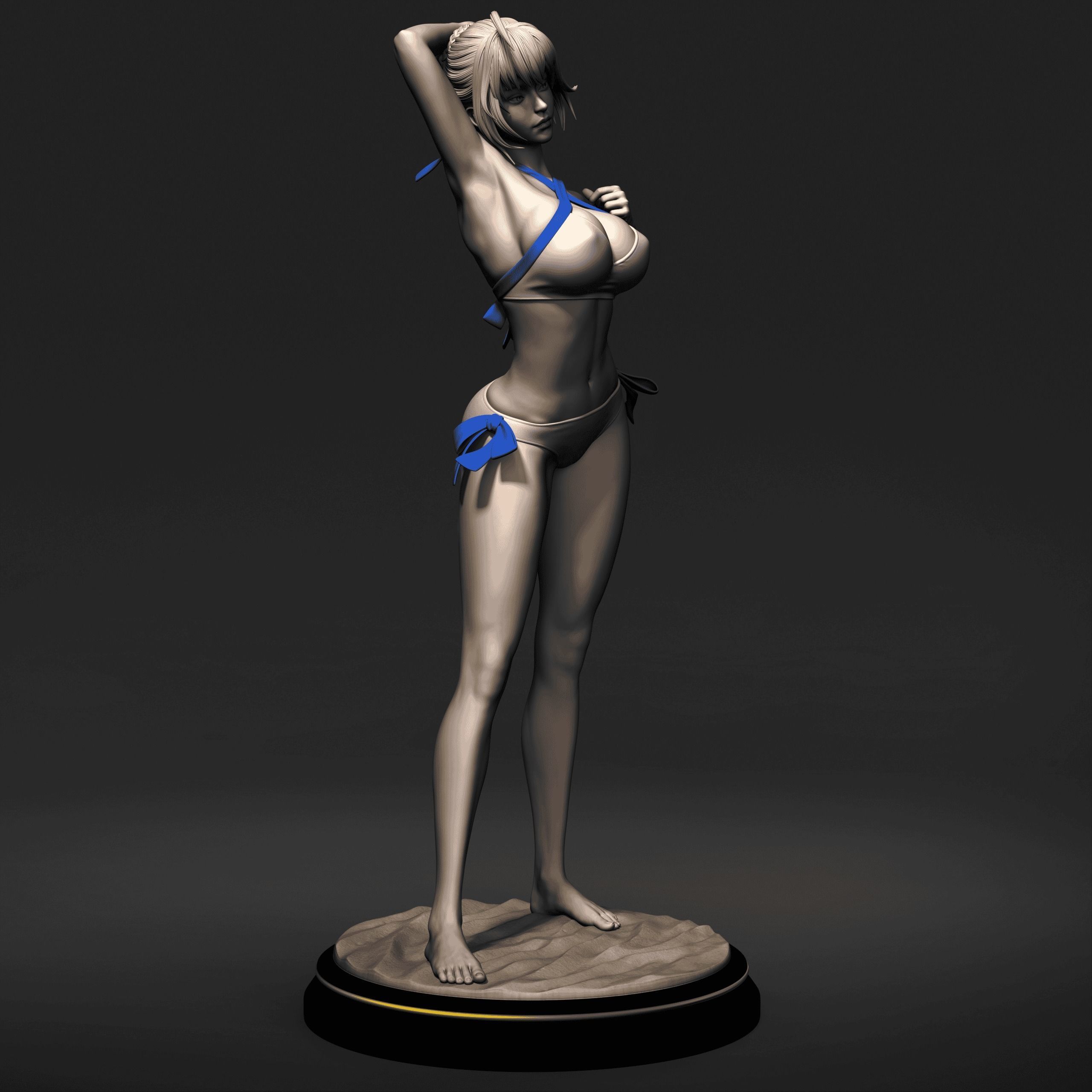 Fate Artoria Pendragon Saber Bikini Swimsuit 3D print model_6