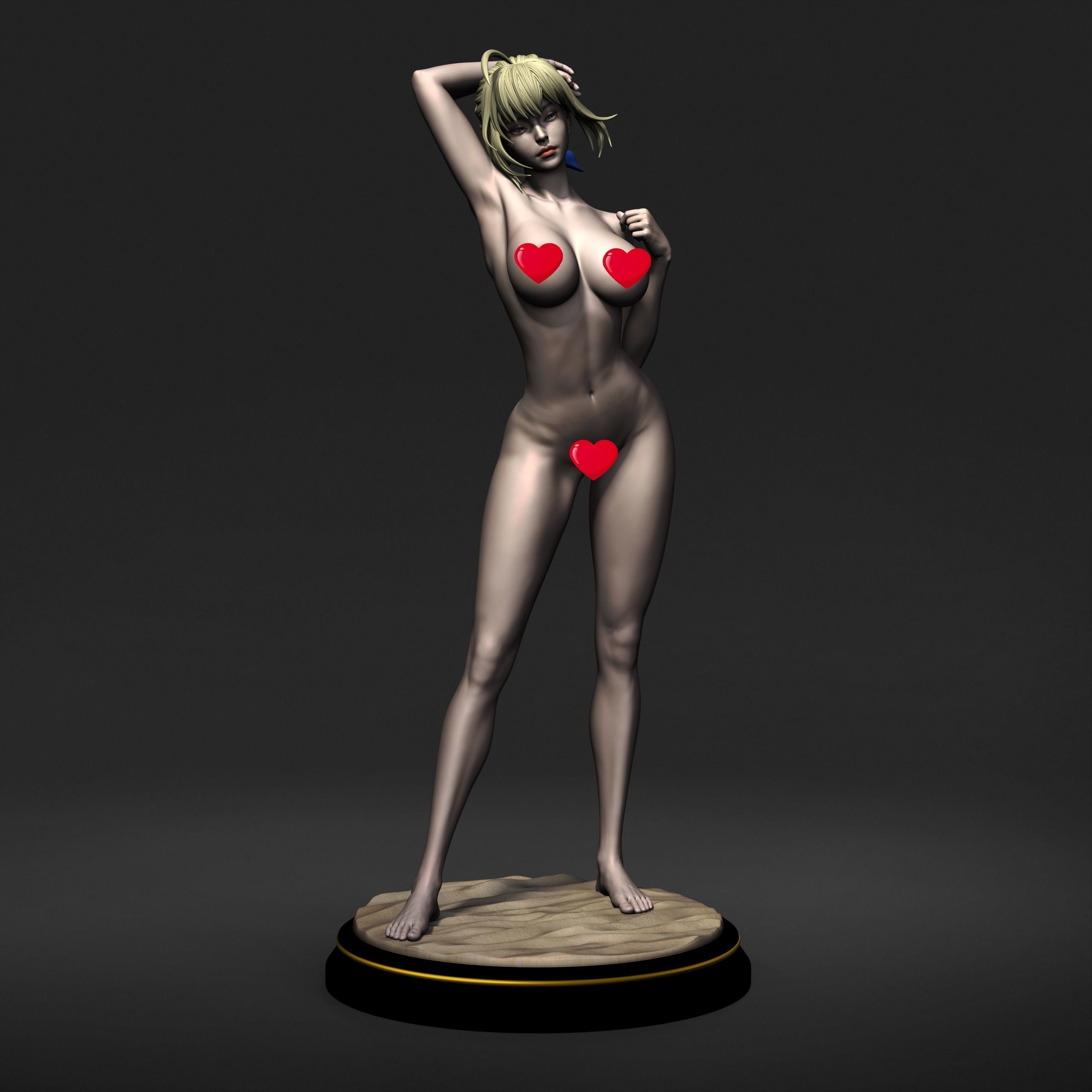 Fate Artoria Pendragon Saber Bikini Swimsuit 3D print model_24