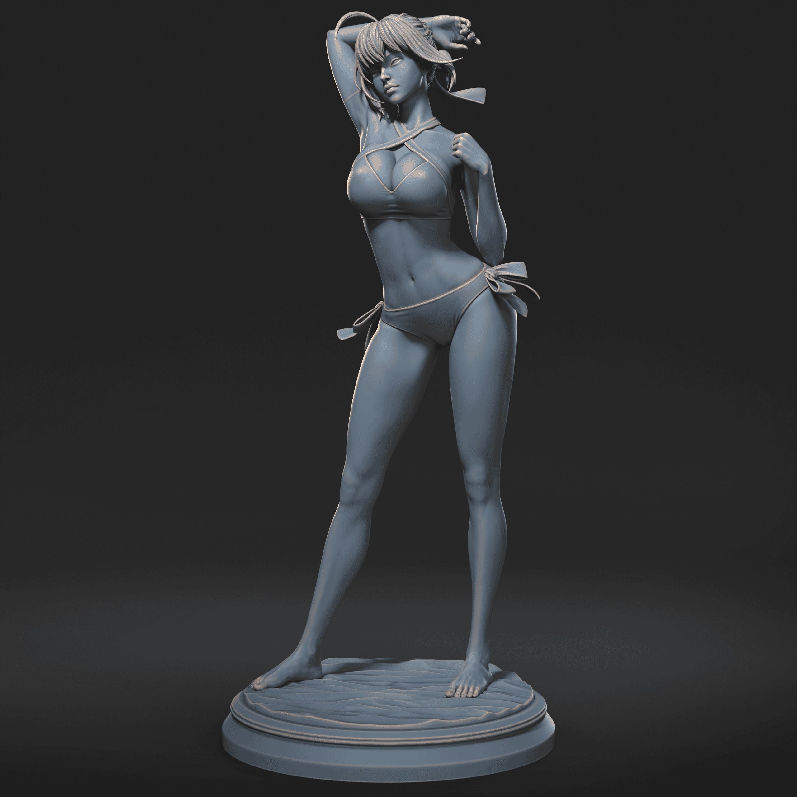 Fate Artoria Pendragon Saber Bikini Swimsuit 3D print model_16