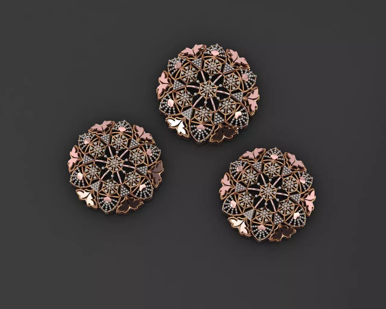 Flower Wire Mesh Ultra Vision Necklace Pendant Link 3D print model_0