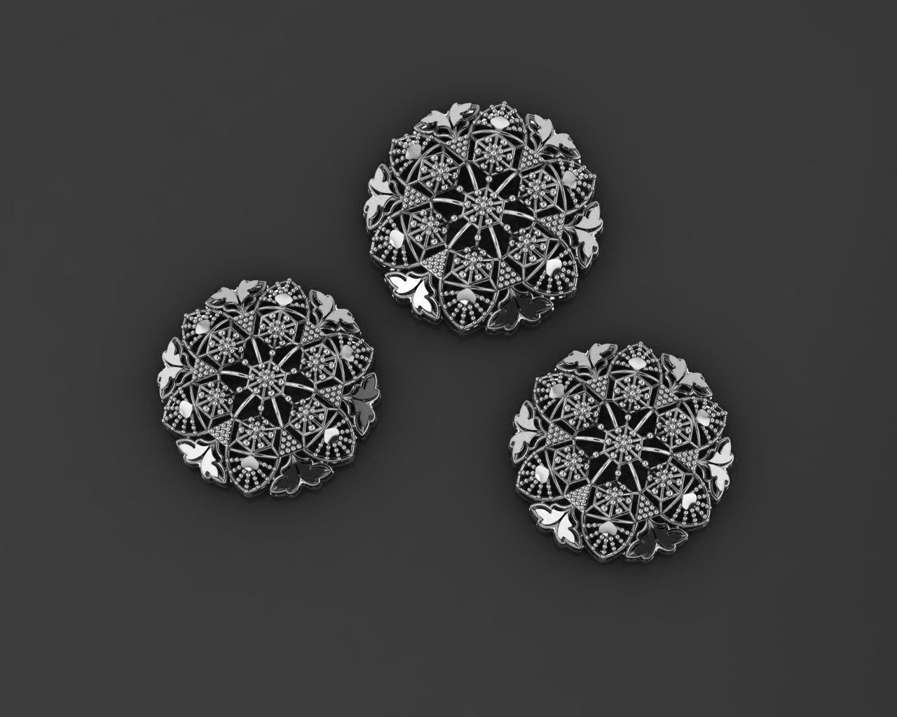 Flower Wire Mesh Ultra Vision Necklace Pendant Link 3D print model_2