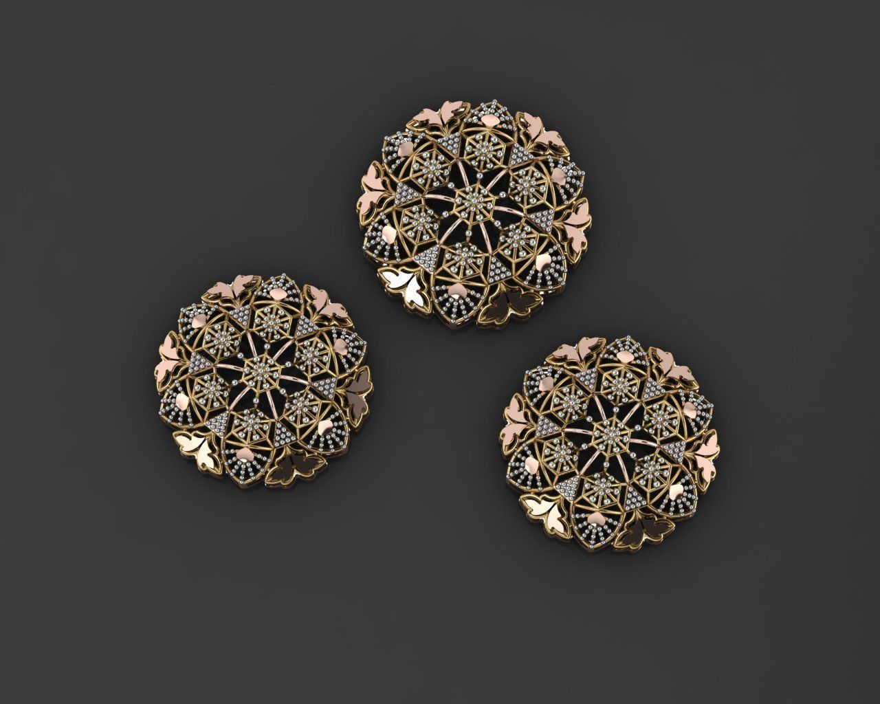 Flower Wire Mesh Ultra Vision Necklace Pendant Link 3D print model_1