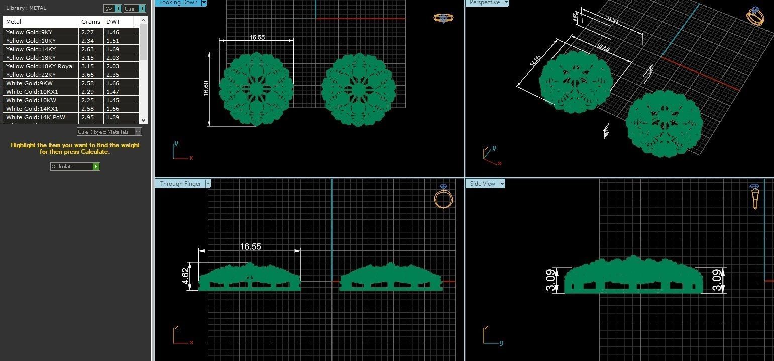 Flower Wire Mesh Ultra Vision Necklace Pendant Link 3D print model_4