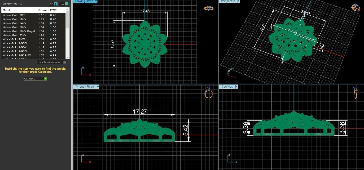 Flower Wire Mesh Ultra Vision Necklace Pendant Link 3D print model_3