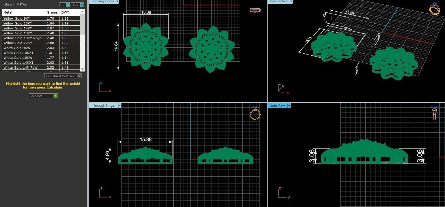 Flower Wire Mesh Ultra Vision Necklace Pendant Link 3D print model_4