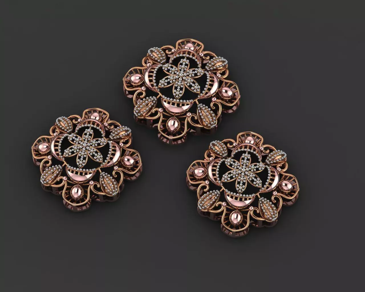 Flower Wire Mesh Ultra Vision Necklace Pendant Link 3D print model_0