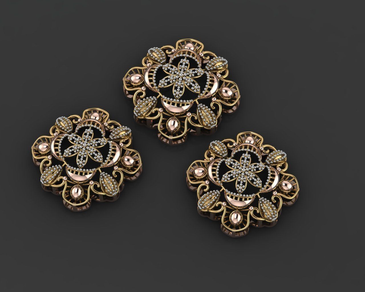 Flower Wire Mesh Ultra Vision Necklace Pendant Link 3D print model_1