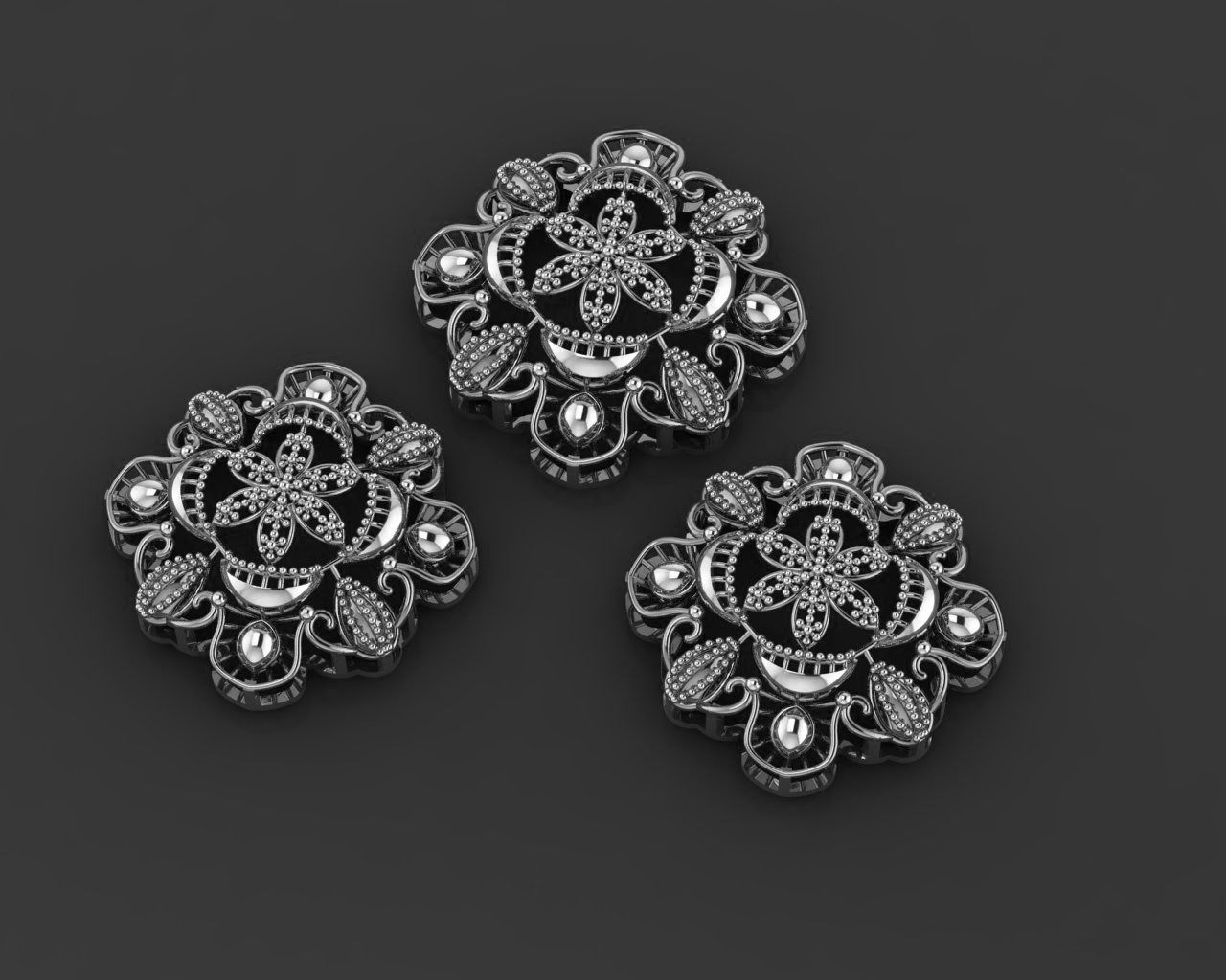 Flower Wire Mesh Ultra Vision Necklace Pendant Link 3D print model_2