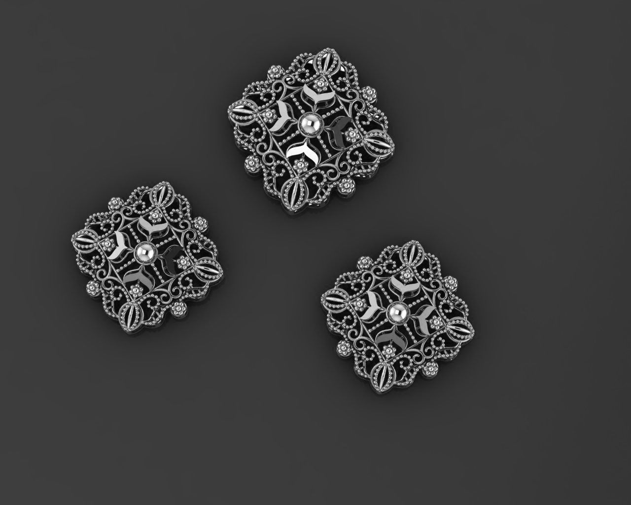 Flower Wire Mesh Ultra Vision Necklace Pendant Link 3D print model_2