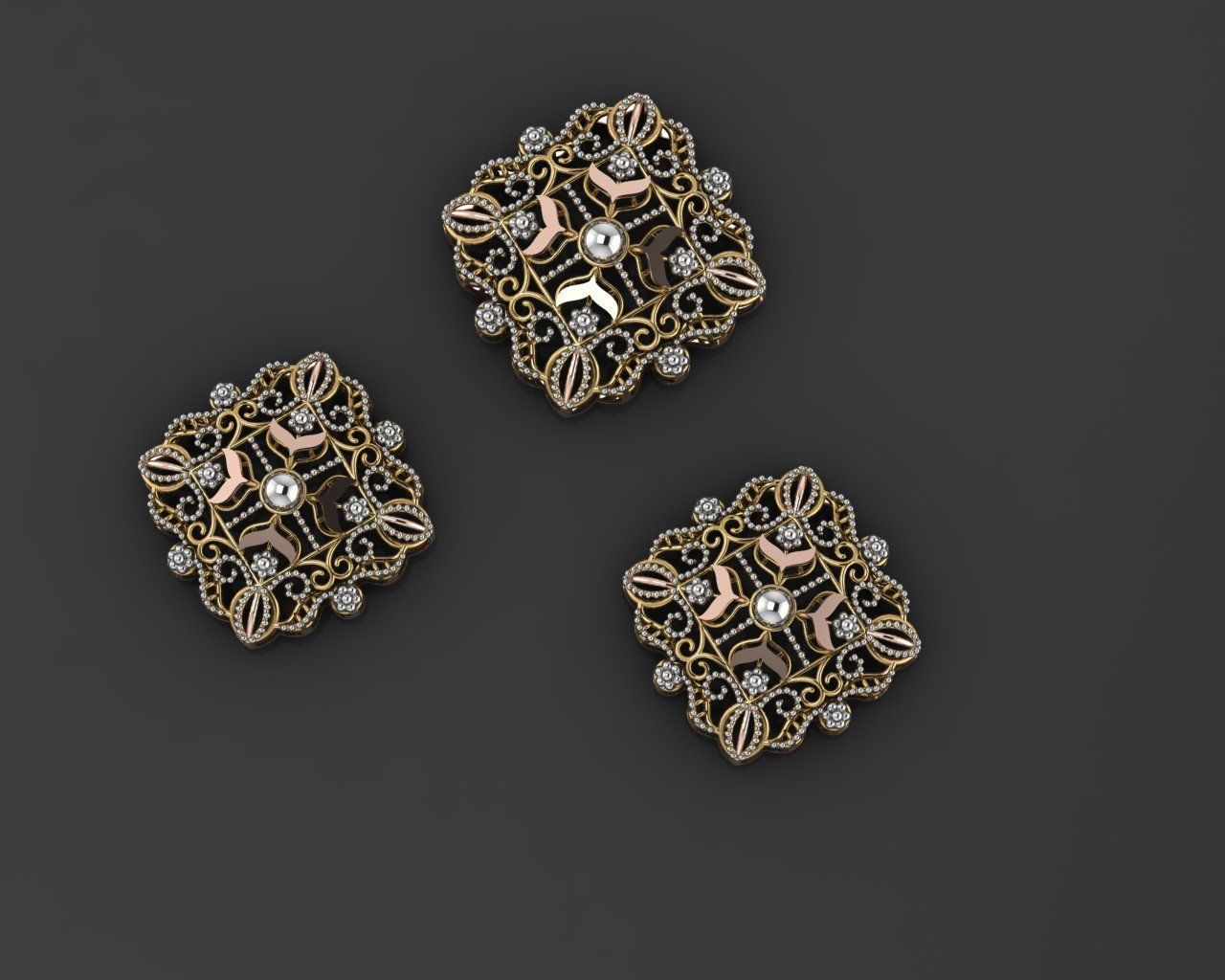 Flower Wire Mesh Ultra Vision Necklace Pendant Link 3D print model_1