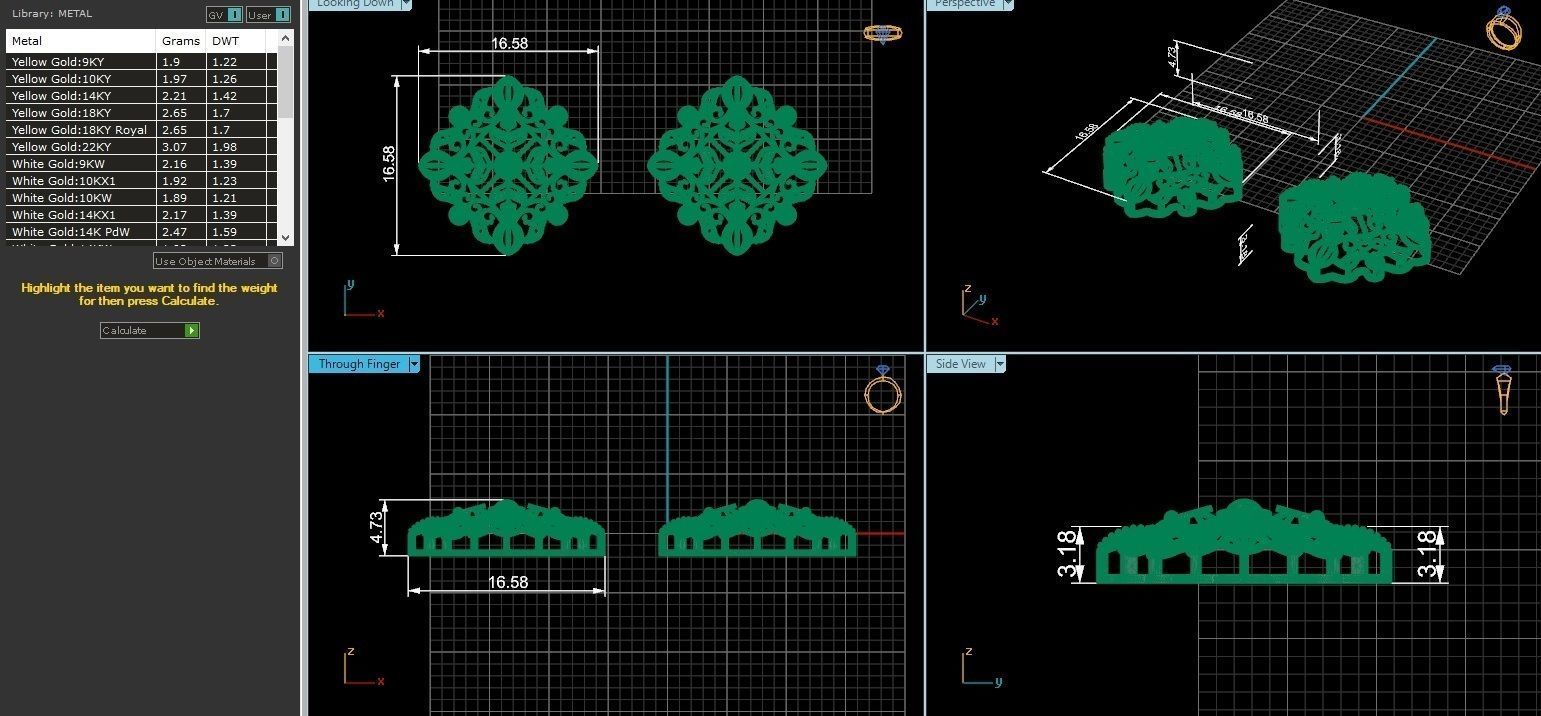 Flower Wire Mesh Ultra Vision Necklace Pendant Link 3D print model_4