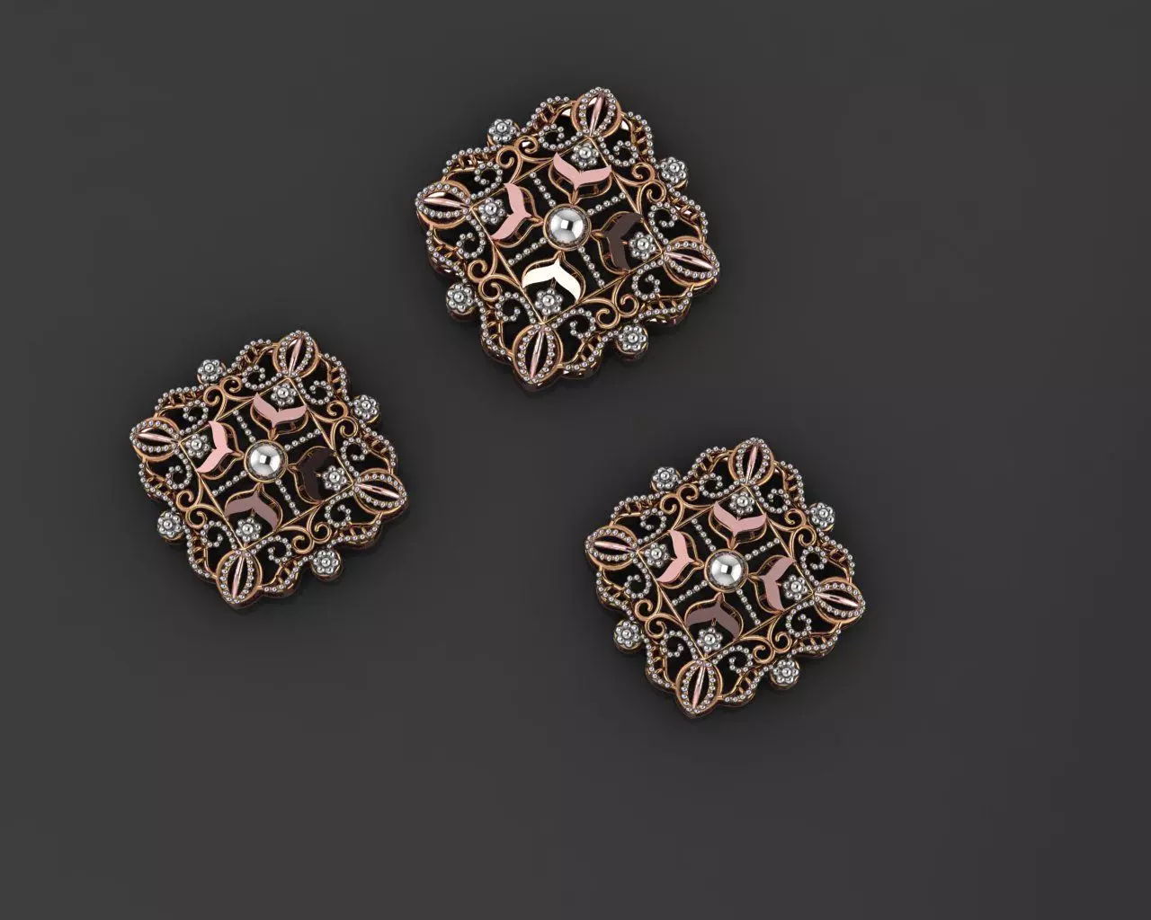 Flower Wire Mesh Ultra Vision Necklace Pendant Link 3D print model_0