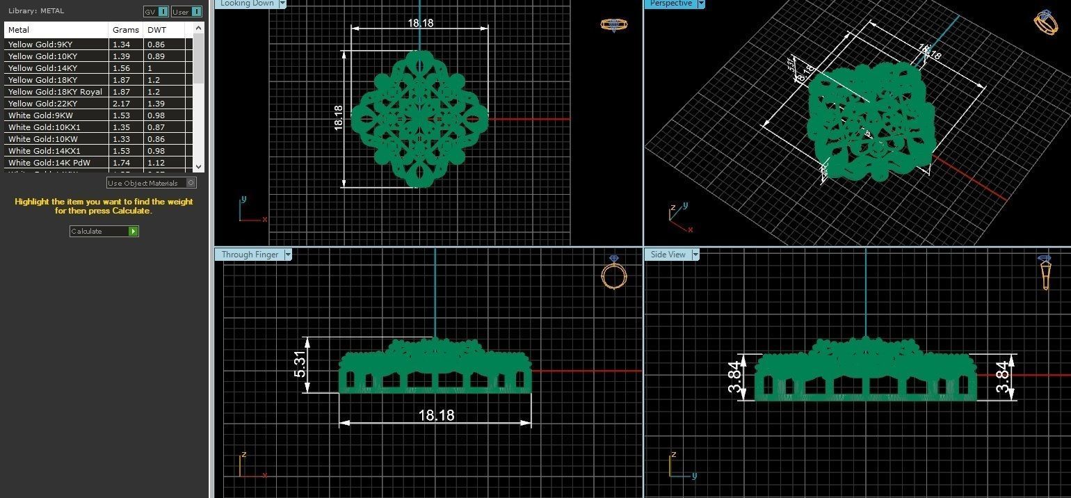 Flower Wire Mesh Ultra Vision Necklace Pendant Link 3D print model_3