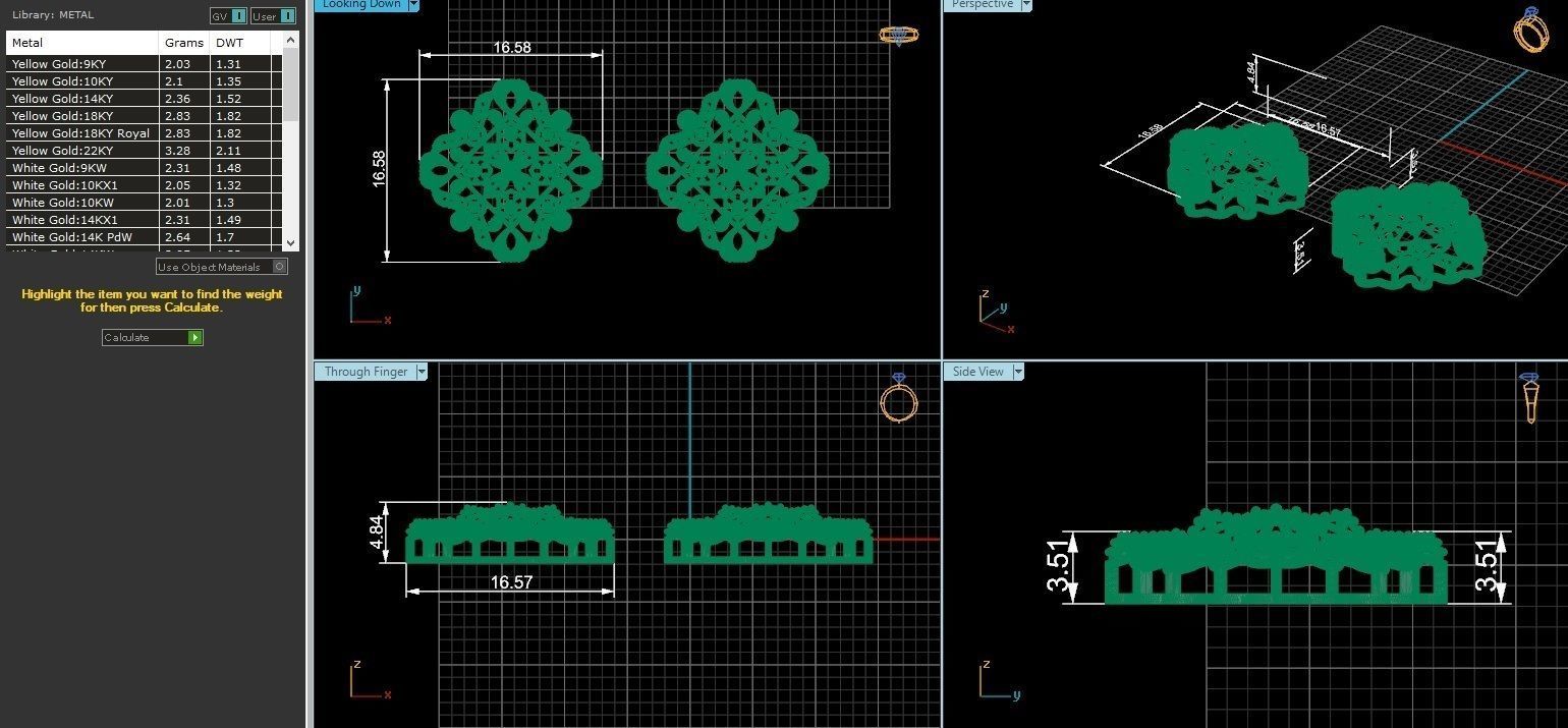 Flower Wire Mesh Ultra Vision Necklace Pendant Link 3D print model_4