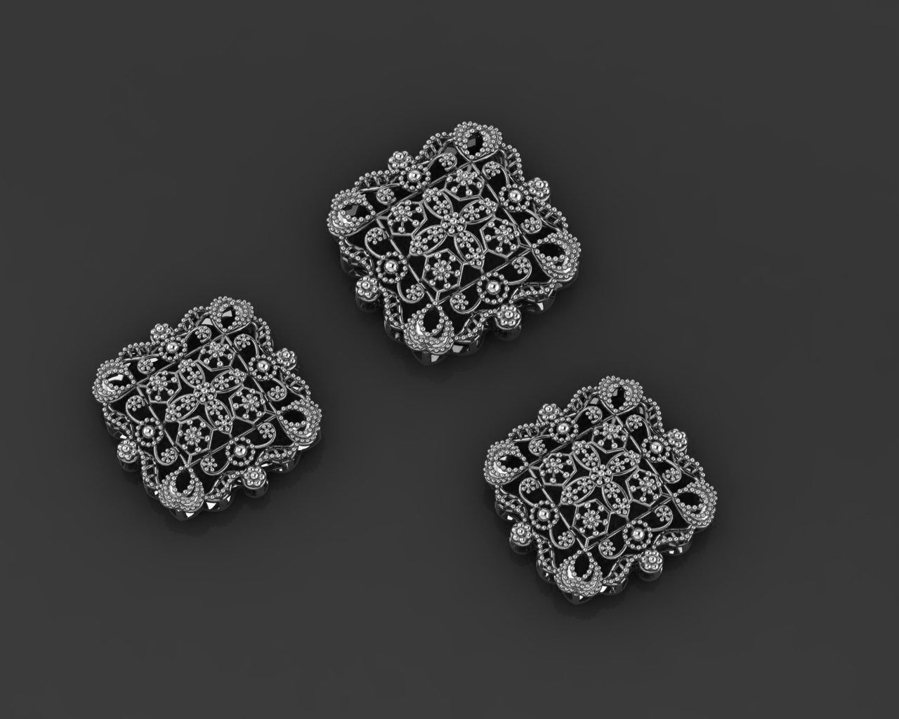 Flower Wire Mesh Ultra Vision Necklace Pendant Link 3D print model_2