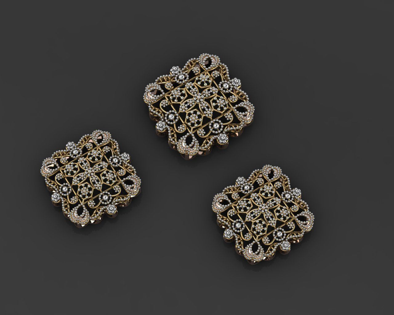 Flower Wire Mesh Ultra Vision Necklace Pendant Link 3D print model_1