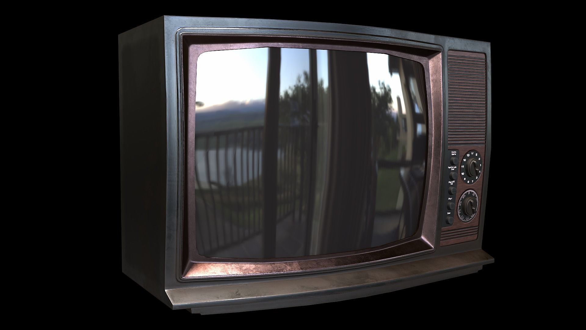 Television PBR 01 Low-poly 3D model_3