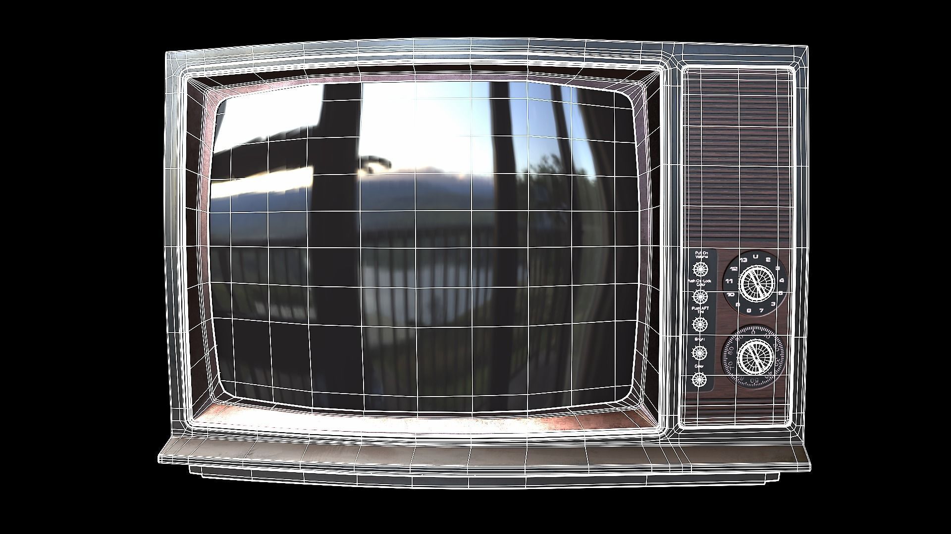 Television PBR 01 Low-poly 3D model_7