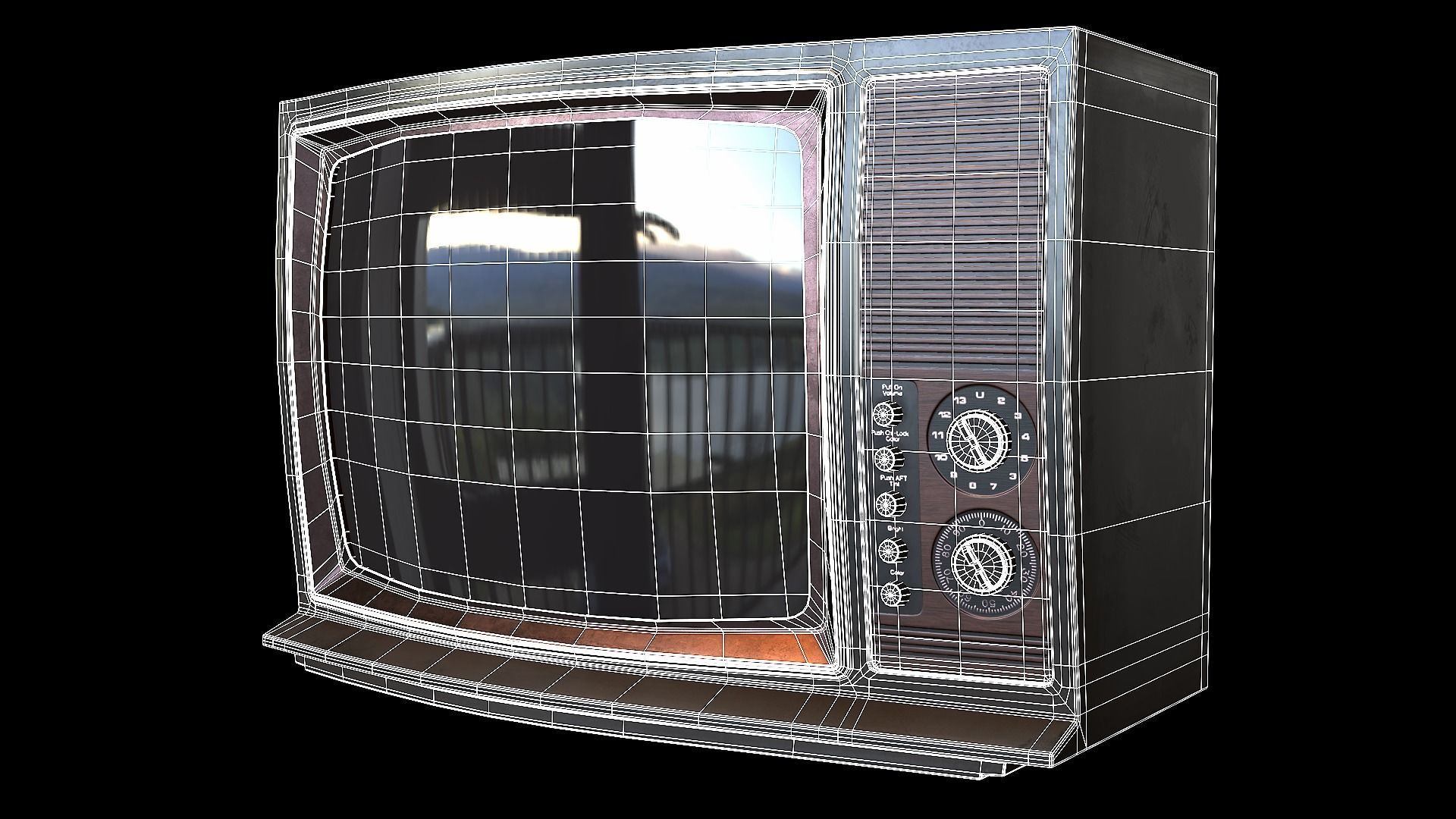 Television PBR 01 Low-poly 3D model_1