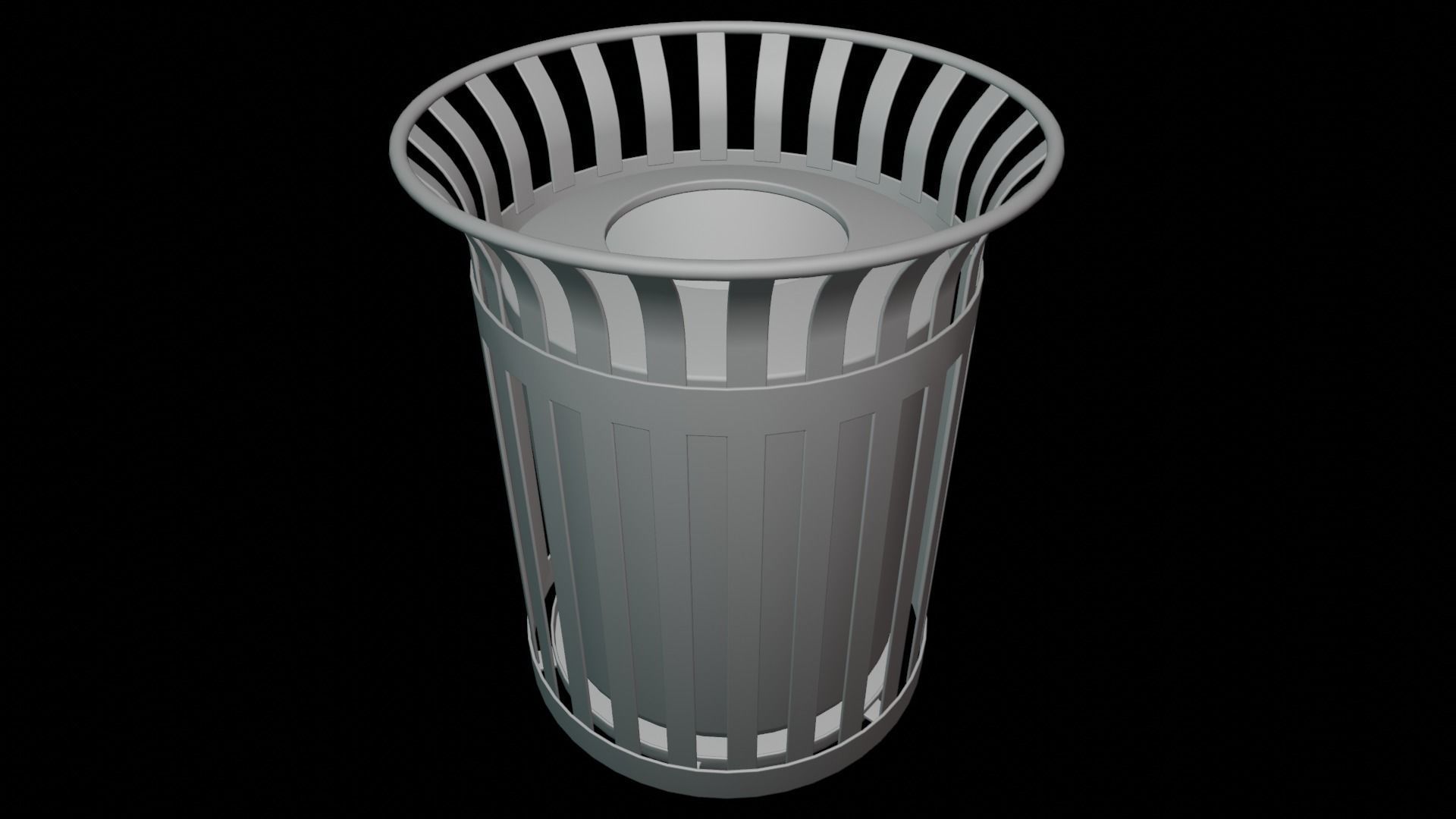 Plaza Trash Can 3D model_4