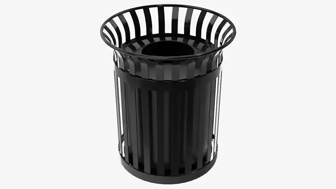 Plaza Trash Can 3D model