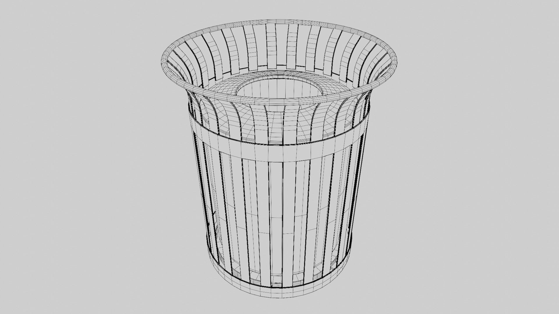 Plaza Trash Can 3D model_8