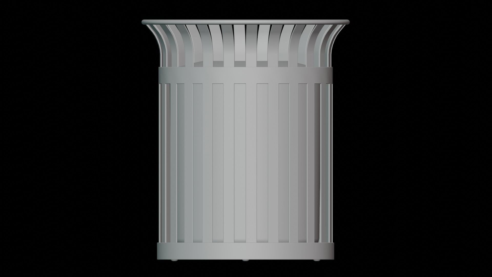 Plaza Trash Can 3D model_5