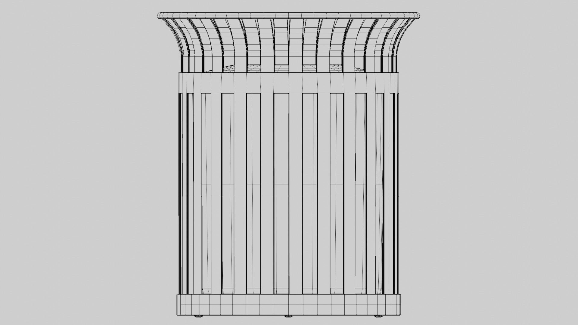 Plaza Trash Can 3D model_9