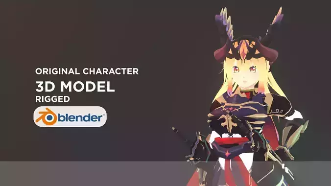 Anime Girl Codename  Ruby Low-poly 3D model