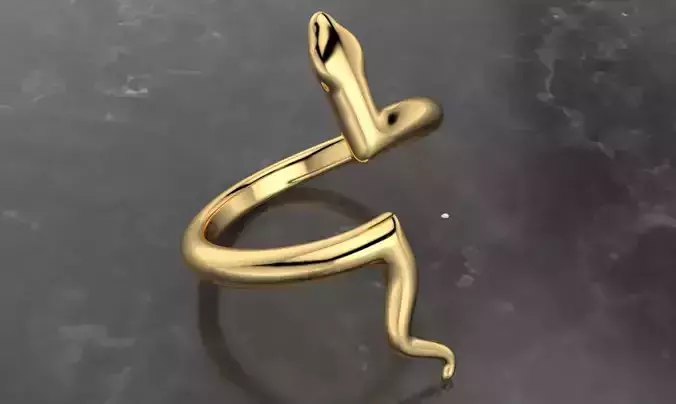 snake low poly ring adjustable 