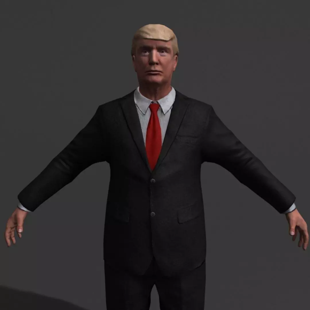 Donald Trump Low-poly 3D model_0