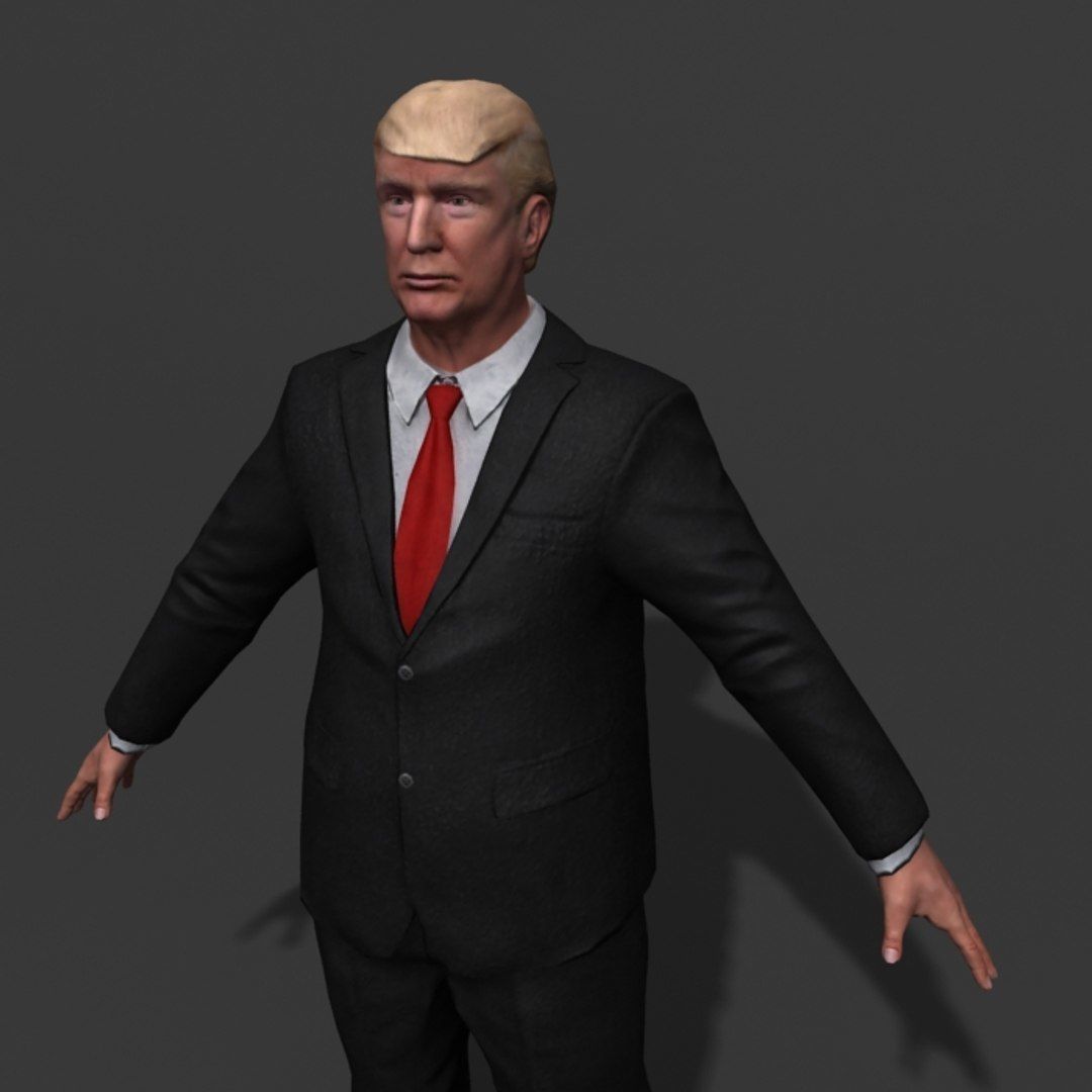 Donald Trump Low-poly 3D model_1