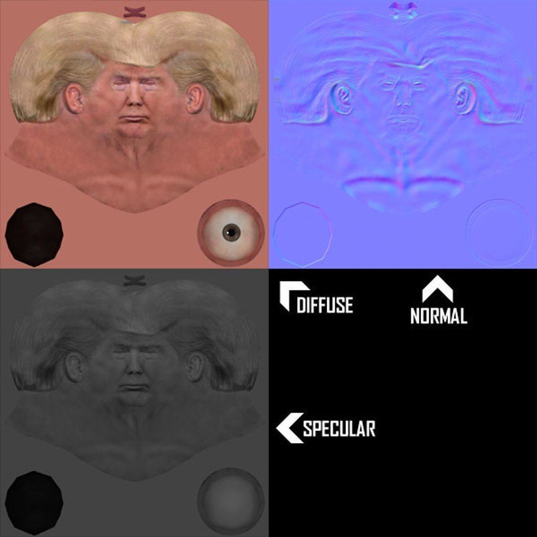 Donald Trump Low-poly 3D model_10