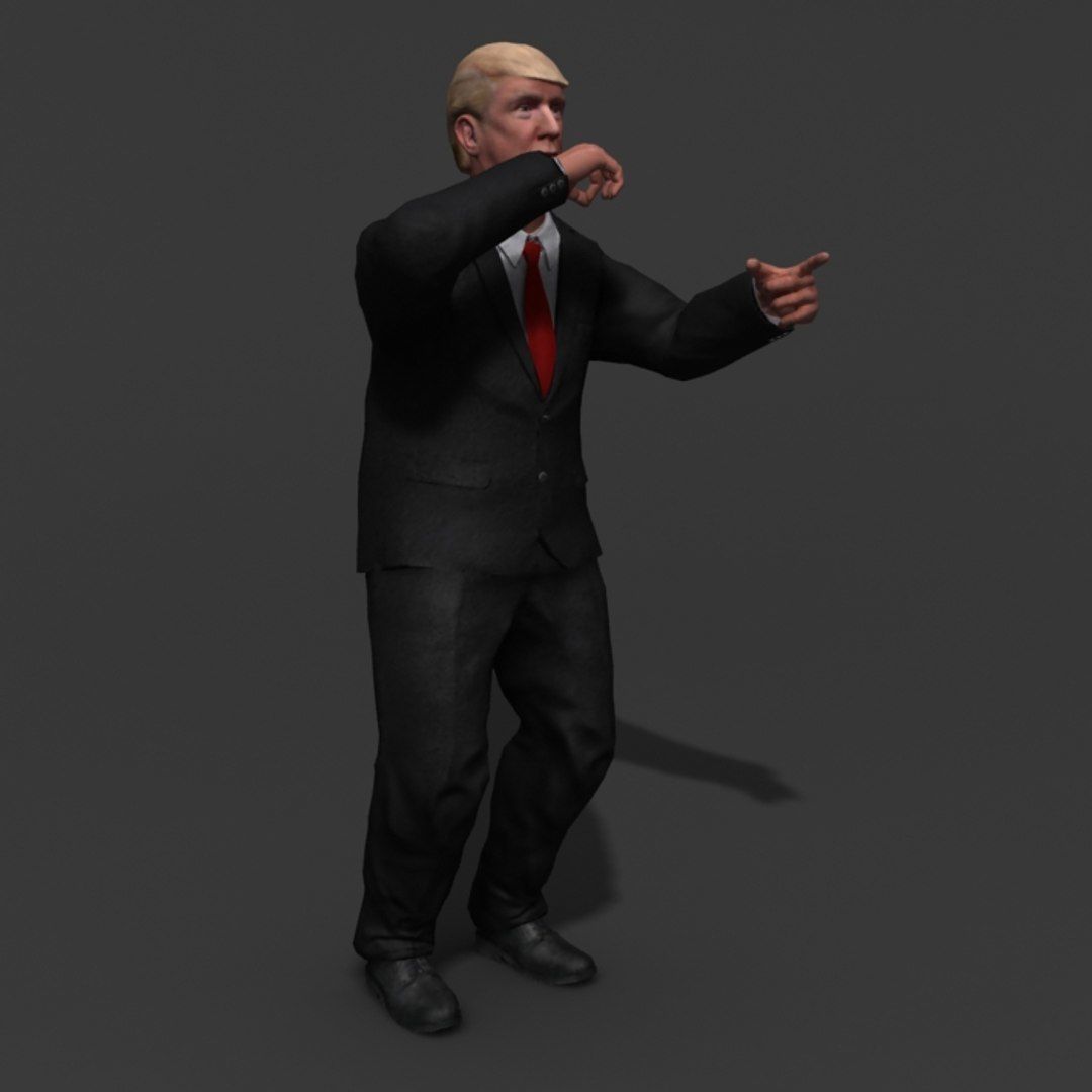 Donald Trump Low-poly 3D model_3