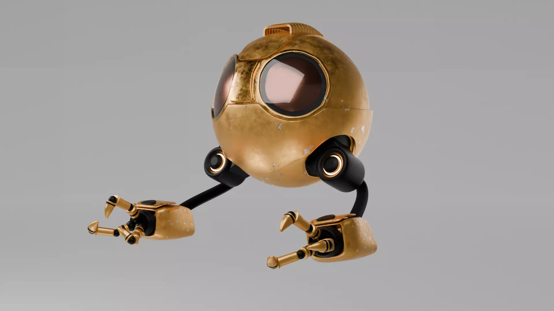 Hovering Spy Robot - Easy Control Rig Low-poly 3D model_0