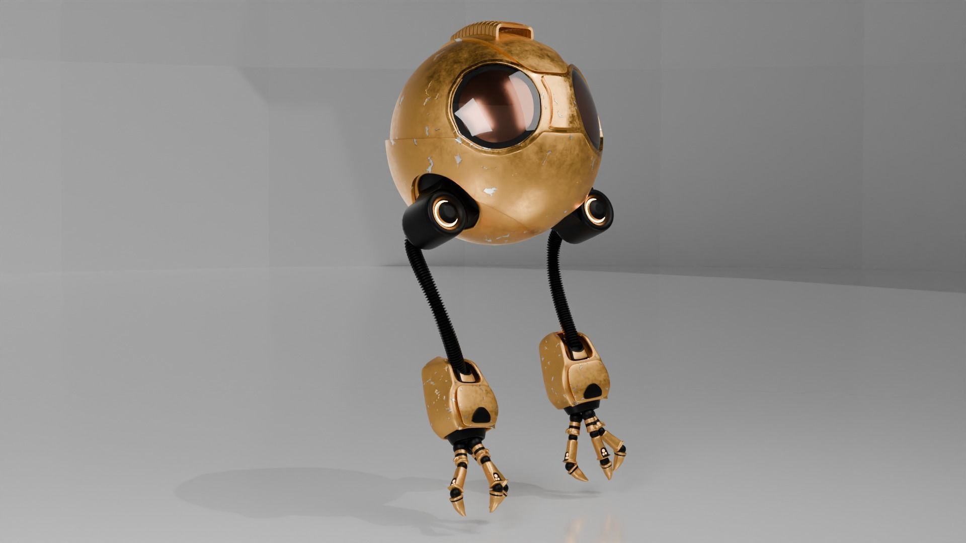 Hovering Spy Robot - Easy Control Rig Low-poly 3D model_2