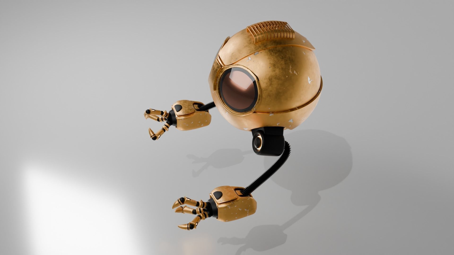 Hovering Spy Robot - Easy Control Rig Low-poly 3D model_4