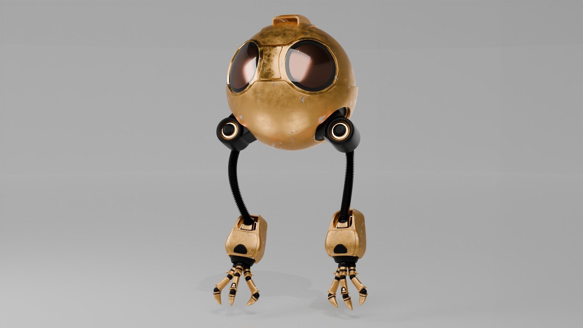 Hovering Spy Robot - Easy Control Rig Low-poly 3D model_1