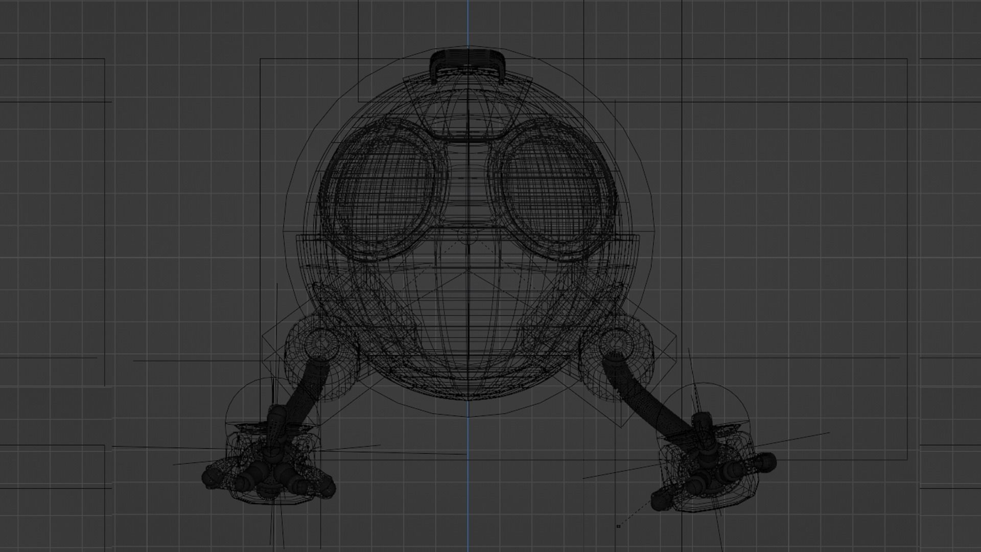 Hovering Spy Robot - Easy Control Rig Low-poly 3D model_5