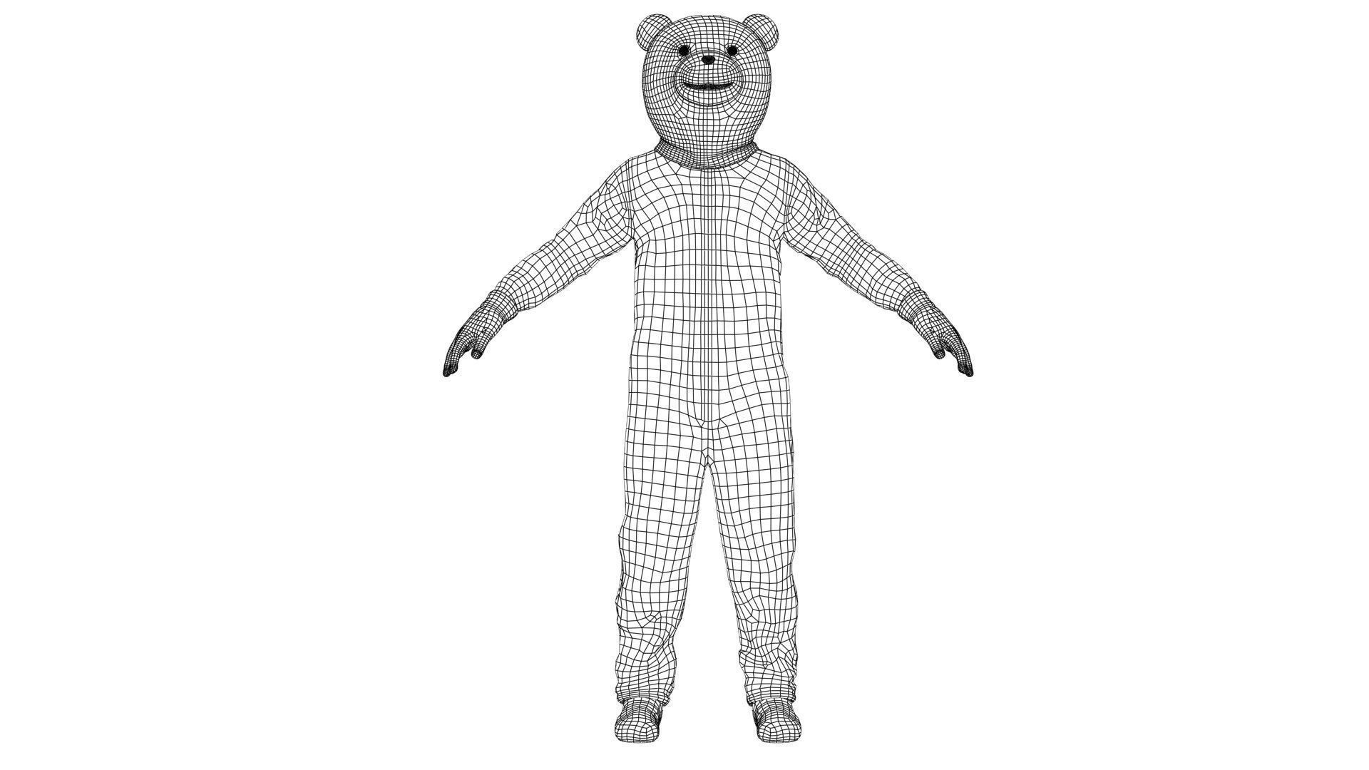 Bear Costume Man Low-poly 3D model_20