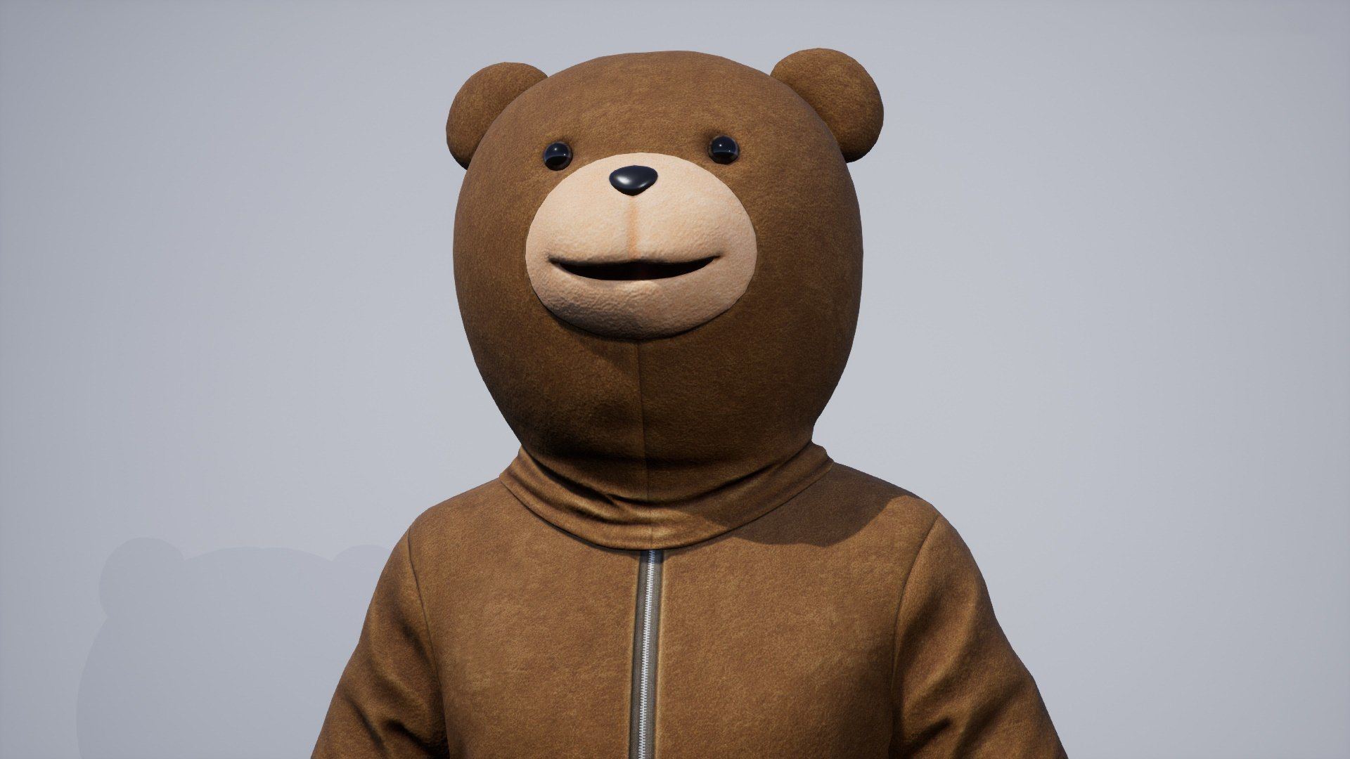 Bear Costume Man Low-poly 3D model_12