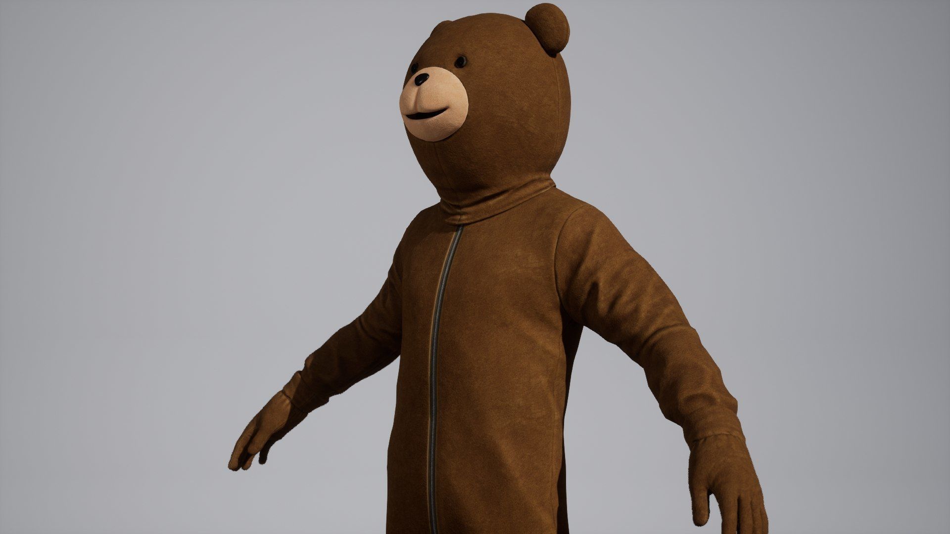 Bear Costume Man Low-poly 3D model_1